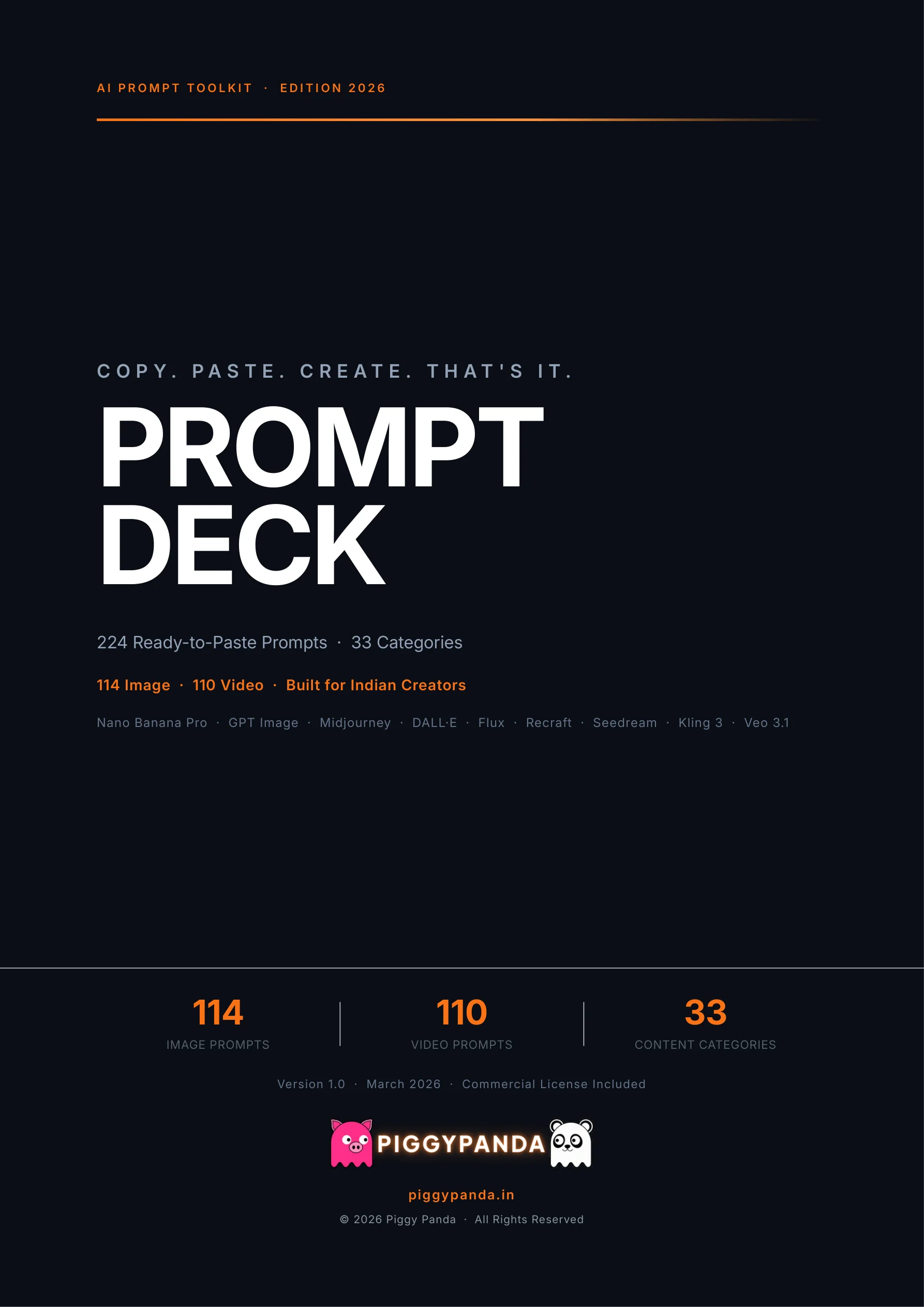 Prompt Deck — 224 AI Prompts for Photorealistic Images & Videos