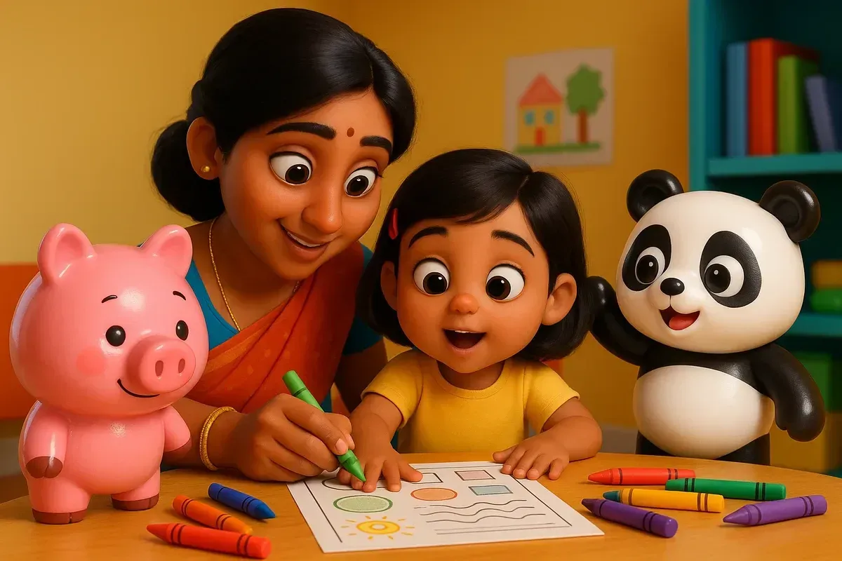 Piggy Panda printable preschool learning activities for kids aged 3 to 6